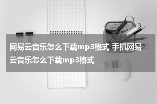 网易云音乐怎么下载mp3格式 手机网易云音乐怎么下载mp3格式