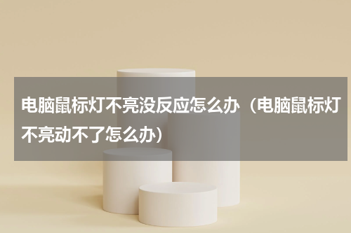 电脑鼠标灯不亮没反应怎么办（电脑鼠标灯不亮动不了怎么办）