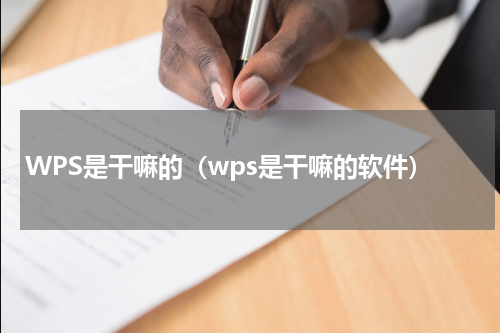 WPS是干嘛的（wps是干嘛的软件）
