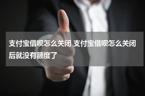 支付宝借呗怎么关闭 支付宝借呗怎么关闭后就没有额度了