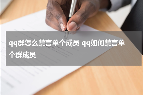 qq群怎么禁言单个成员 qq如何禁言单个群成员