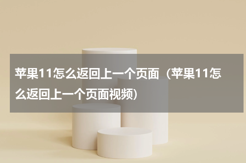 苹果11怎么返回上一个页面（苹果11怎么返回上一个页面视频）