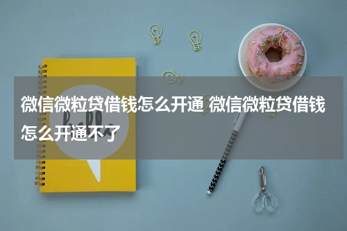 微信微粒贷借钱怎么开通 微信微粒贷借钱怎么开通不了