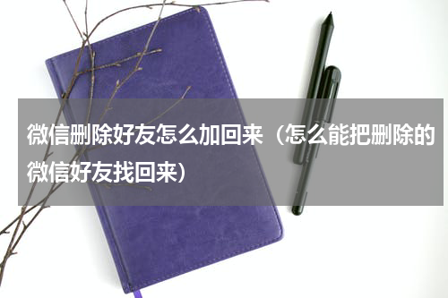 微信删除好友怎么加回来（怎么能把删除的微信好友找回来）