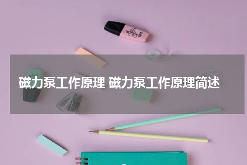 磁力泵工作原理 磁力泵工作原理简述