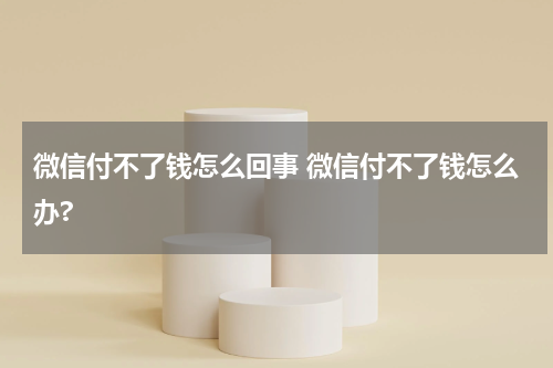 微信付不了钱怎么回事 微信付不了钱怎么办?