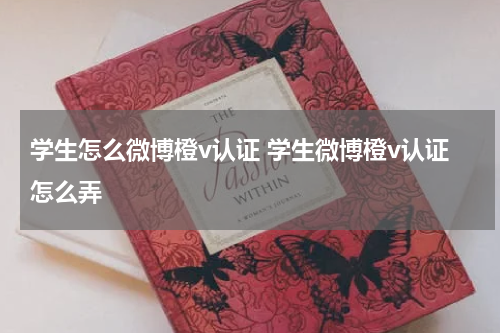 学生怎么微博橙v认证 学生微博橙v认证怎么弄