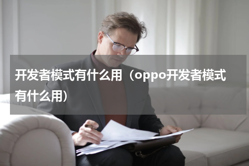 开发者模式有什么用（oppo开发者模式有什么用）