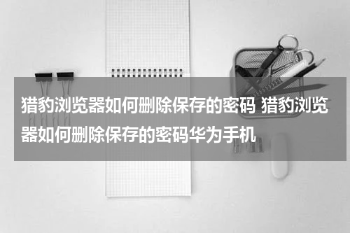 猎豹浏览器如何删除保存的密码 猎豹浏览器如何删除保存的密码华为手机