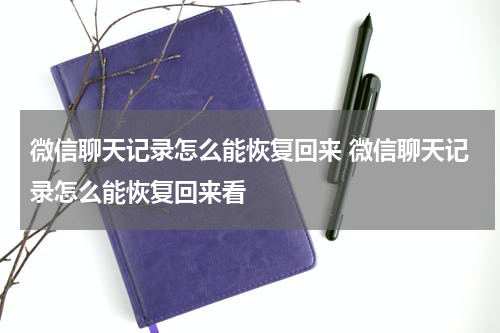 微信聊天记录怎么能恢复回来 微信聊天记录怎么能恢复回来看