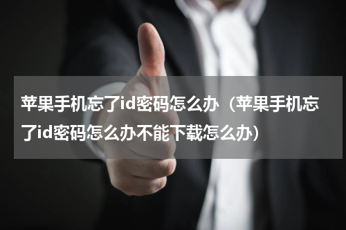 苹果手机忘了id密码怎么办（苹果手机忘了id密码怎么办不能下载怎么办）