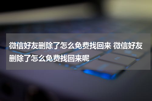 微信好友删除了怎么免费找回来 微信好友删除了怎么免费找回来呢