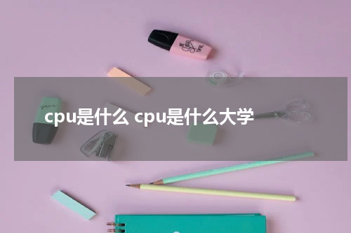 cpu是什么 cpu是什么大学