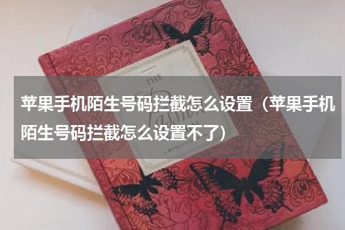 苹果手机陌生号码拦截怎么设置（苹果手机陌生号码拦截怎么设置不了）