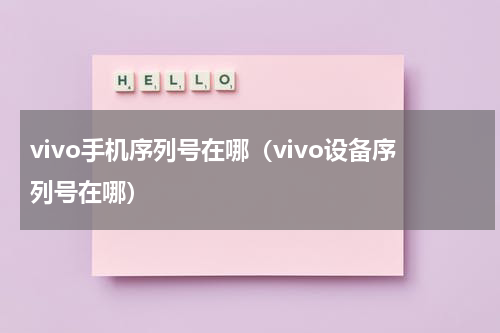 vivo手机序列号在哪（vivo设备序列号在哪）