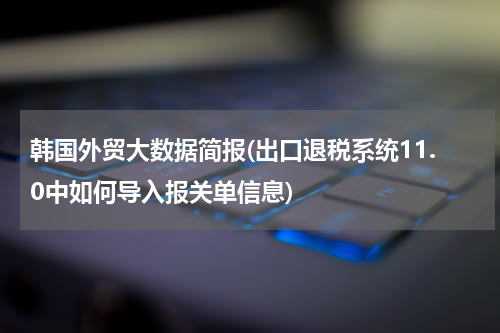 韩国外贸大数据简报(出口退税系统11.0中如何导入报关单信息)