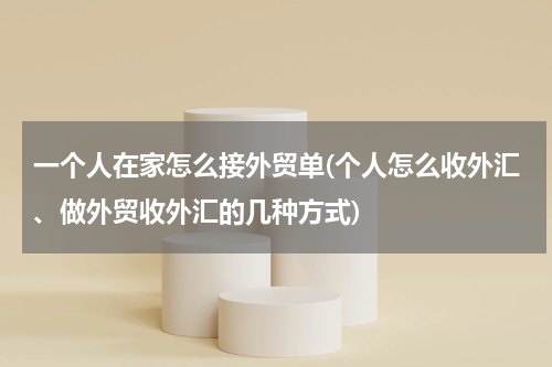 一个人在家怎么接外贸单(个人怎么收外汇、做外贸收外汇的几种方式)