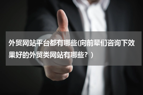外贸网站平台都有哪些(向前辈们咨询下效果好的外贸类网站有哪些？)